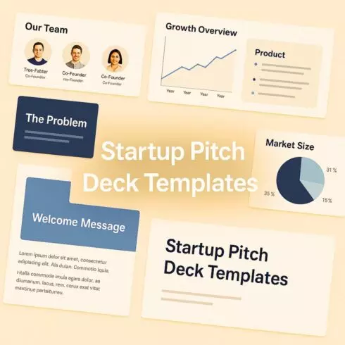 VentureVision 2025 Pitch Deck PowerPack – 45+ Investor-Ready PowerPoint Slides cover image.