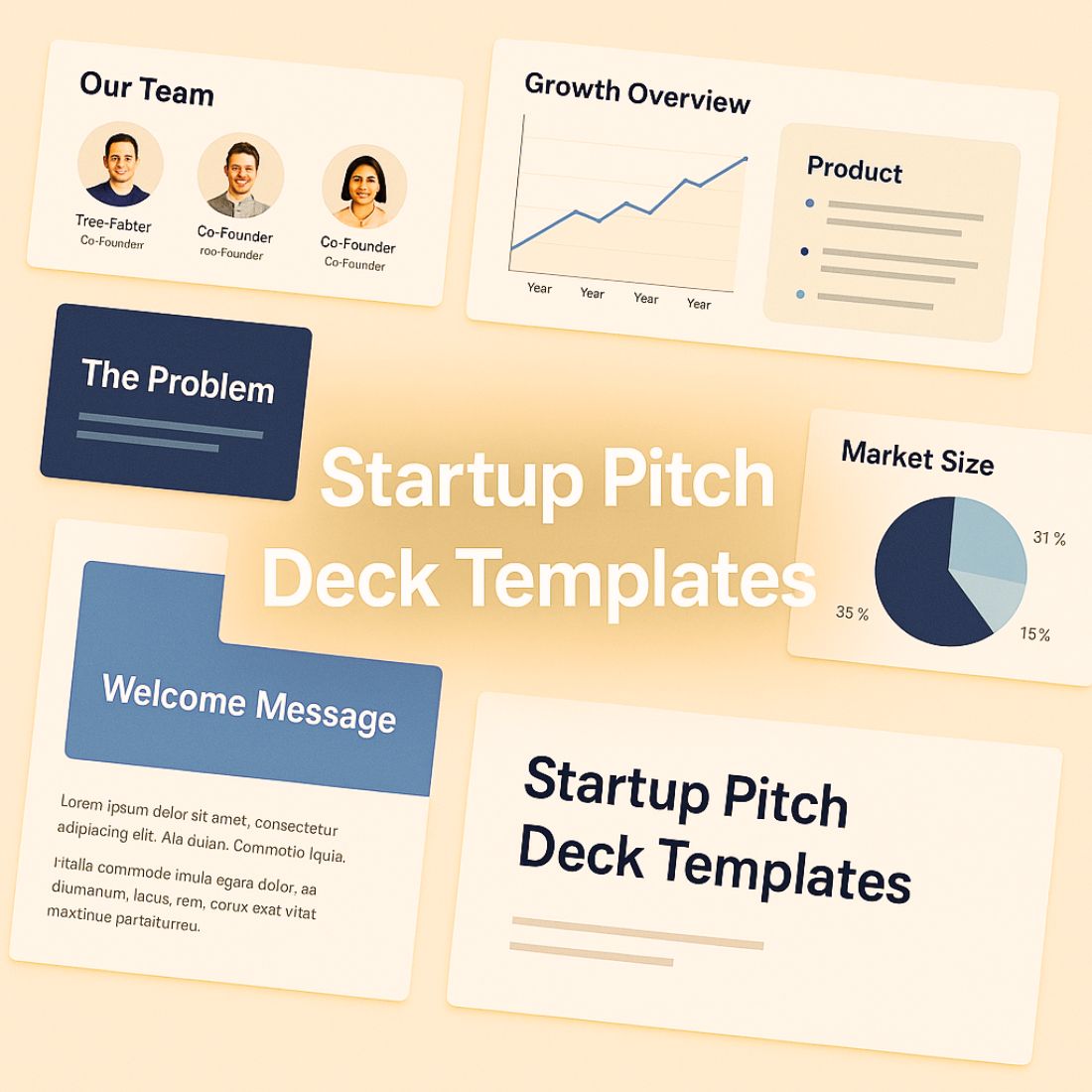 VentureVision 2025 Pitch Deck PowerPack – 45+ Investor-Ready PowerPoint Slides cover image.