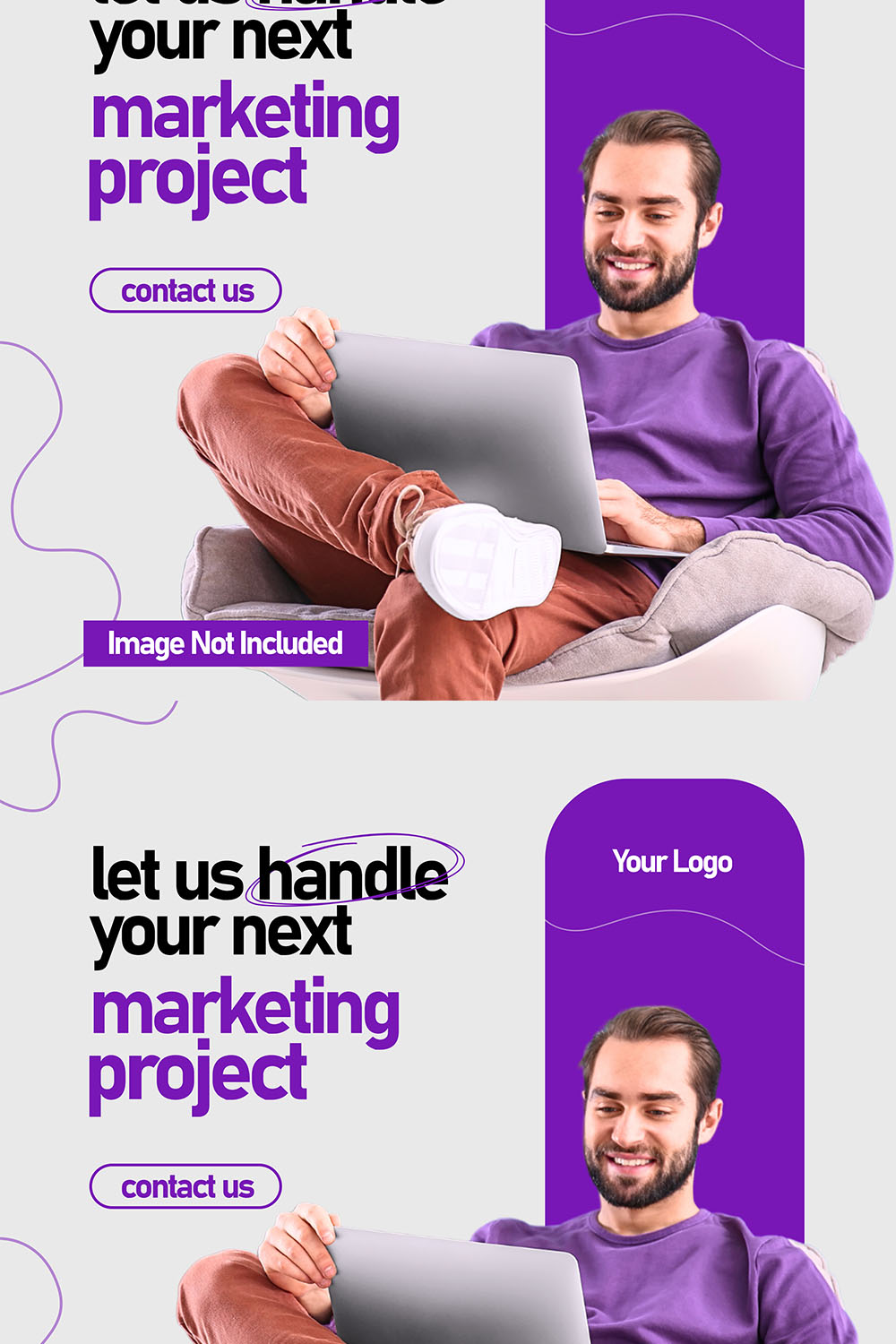 Advertising Campaign Design Template for Marketing Agencies pinterest preview image.