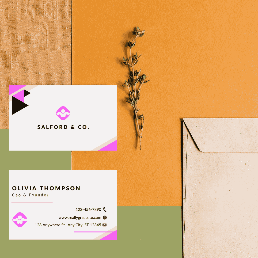 business card for real estate, photography, photoshop, make up artist preview image.