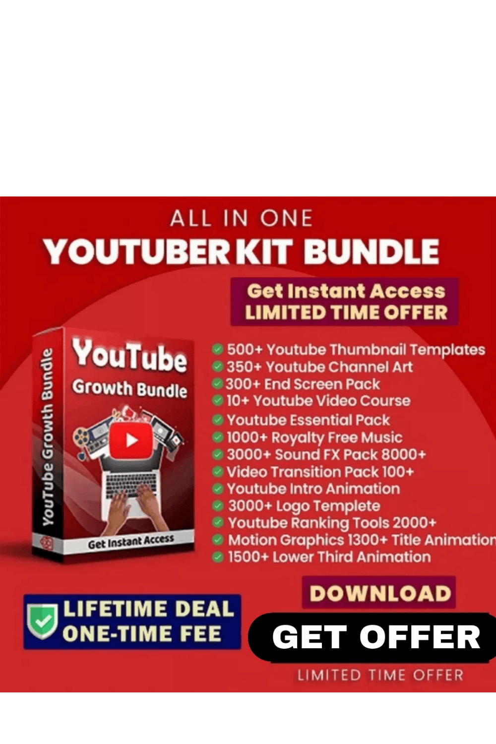 All In One Youtuber kit Bundle pinterest preview image.