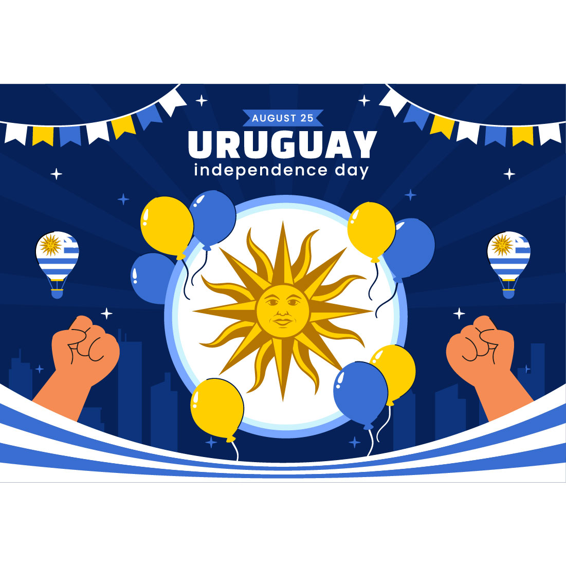 10 Uruguay Independence Day Illustration preview image.