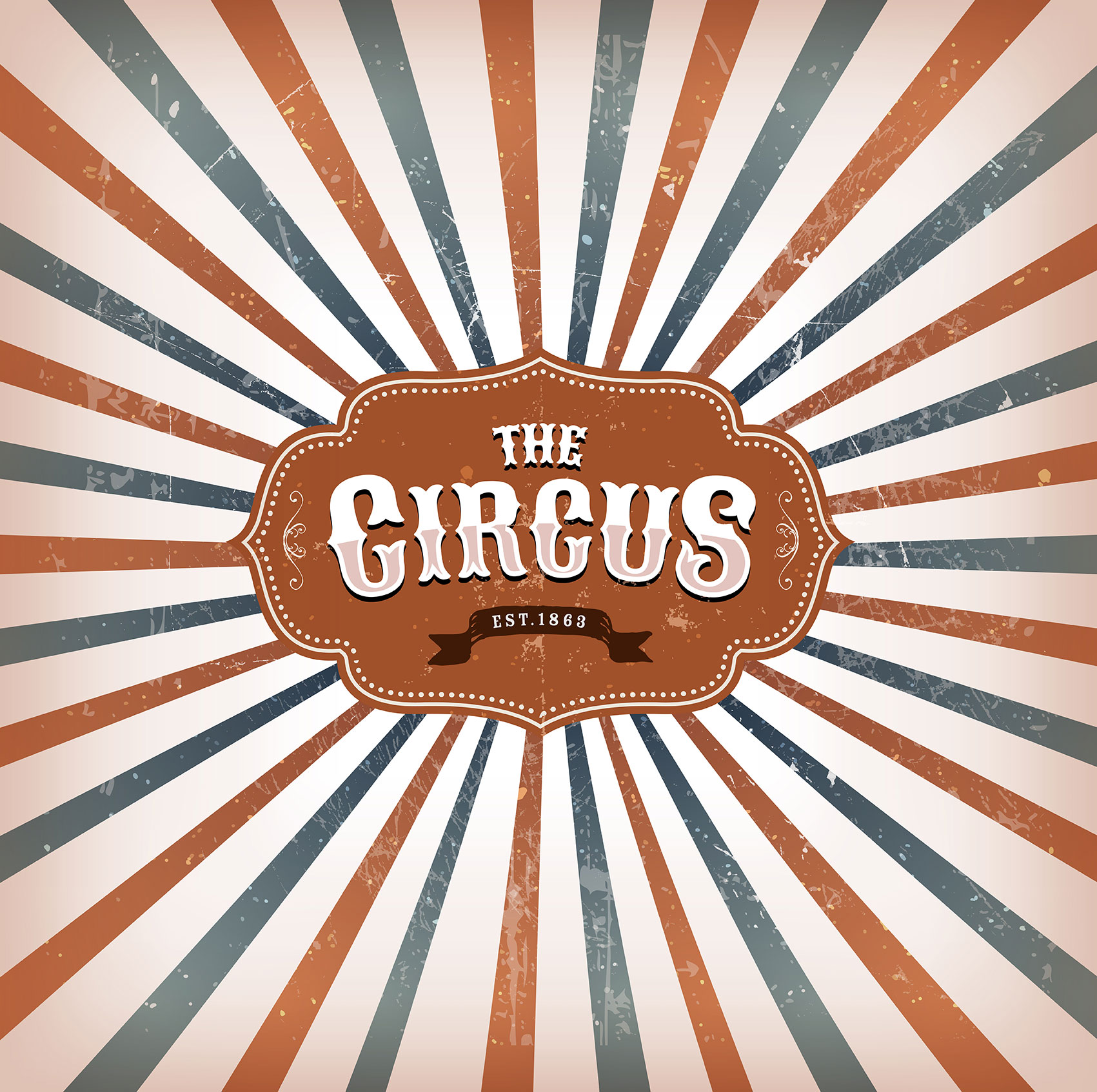 vintage grunge circus several sunbeams 737