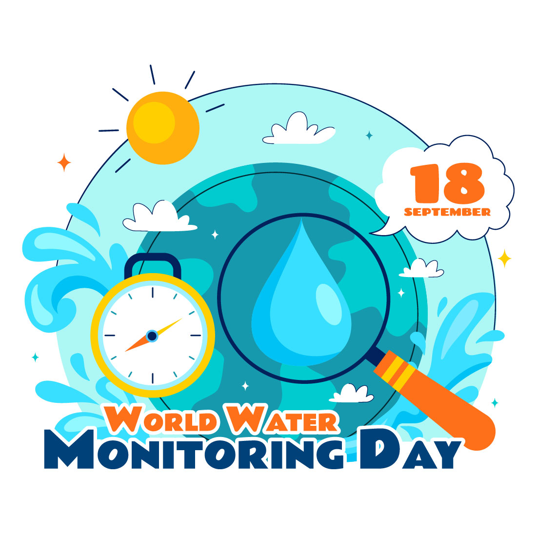 10 World Water Monitoring Day Illustration preview image.