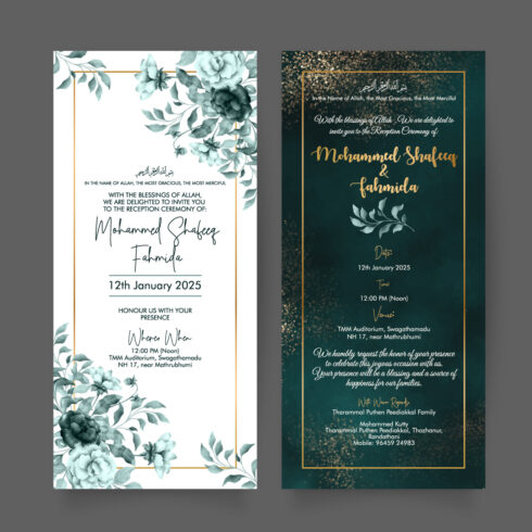 Elegant Wedding Invitation Card – AI, SVG, PDF & JPG Printable Template cover image.