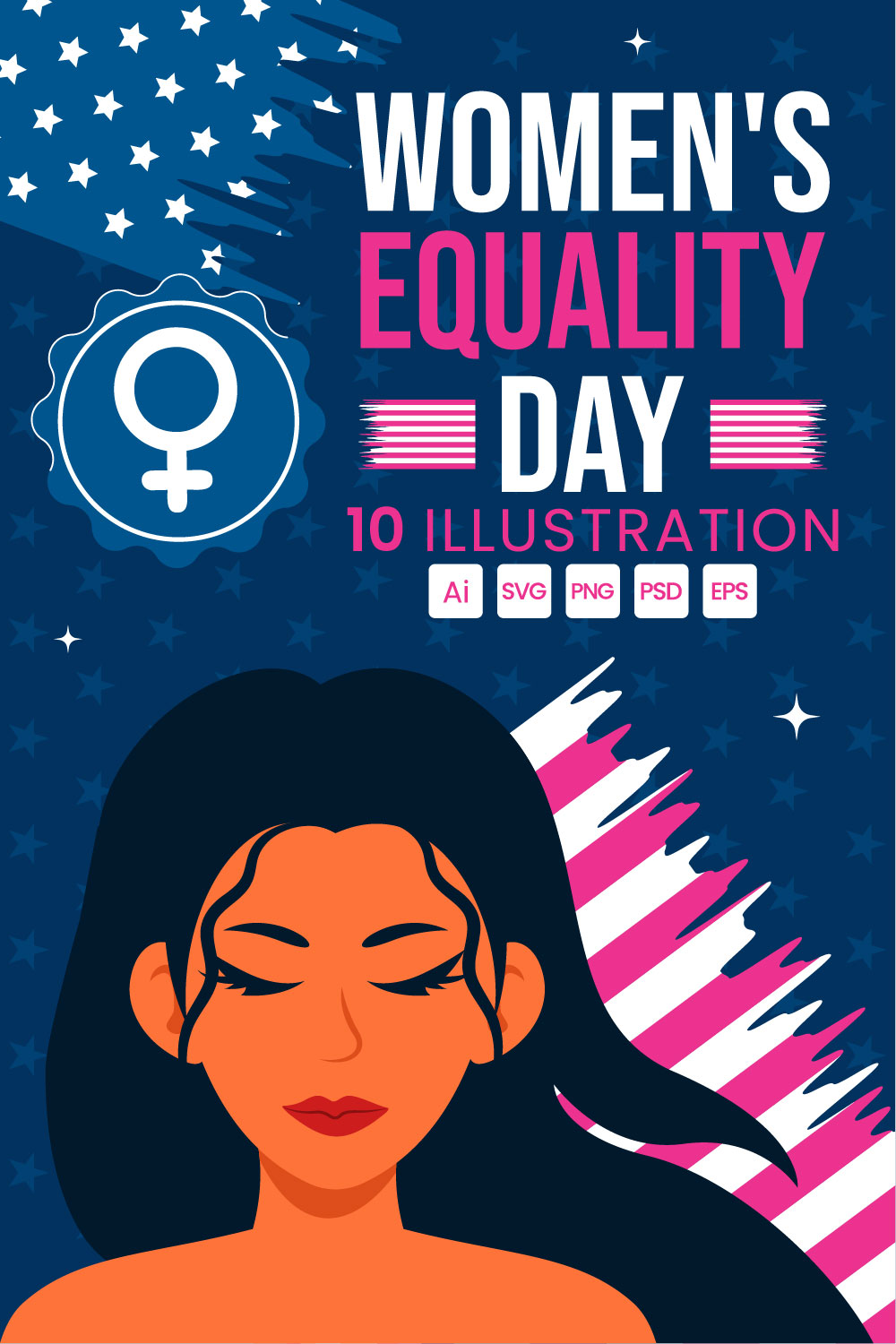 10 Women's Equality Day Illustration pinterest preview image.