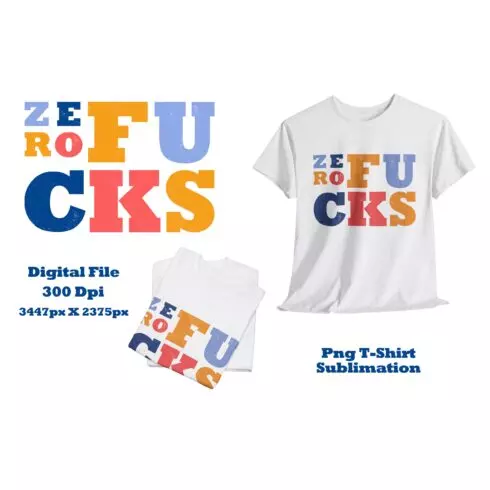 Colorful Retro Style - Zero Fucks Text Design cover image.