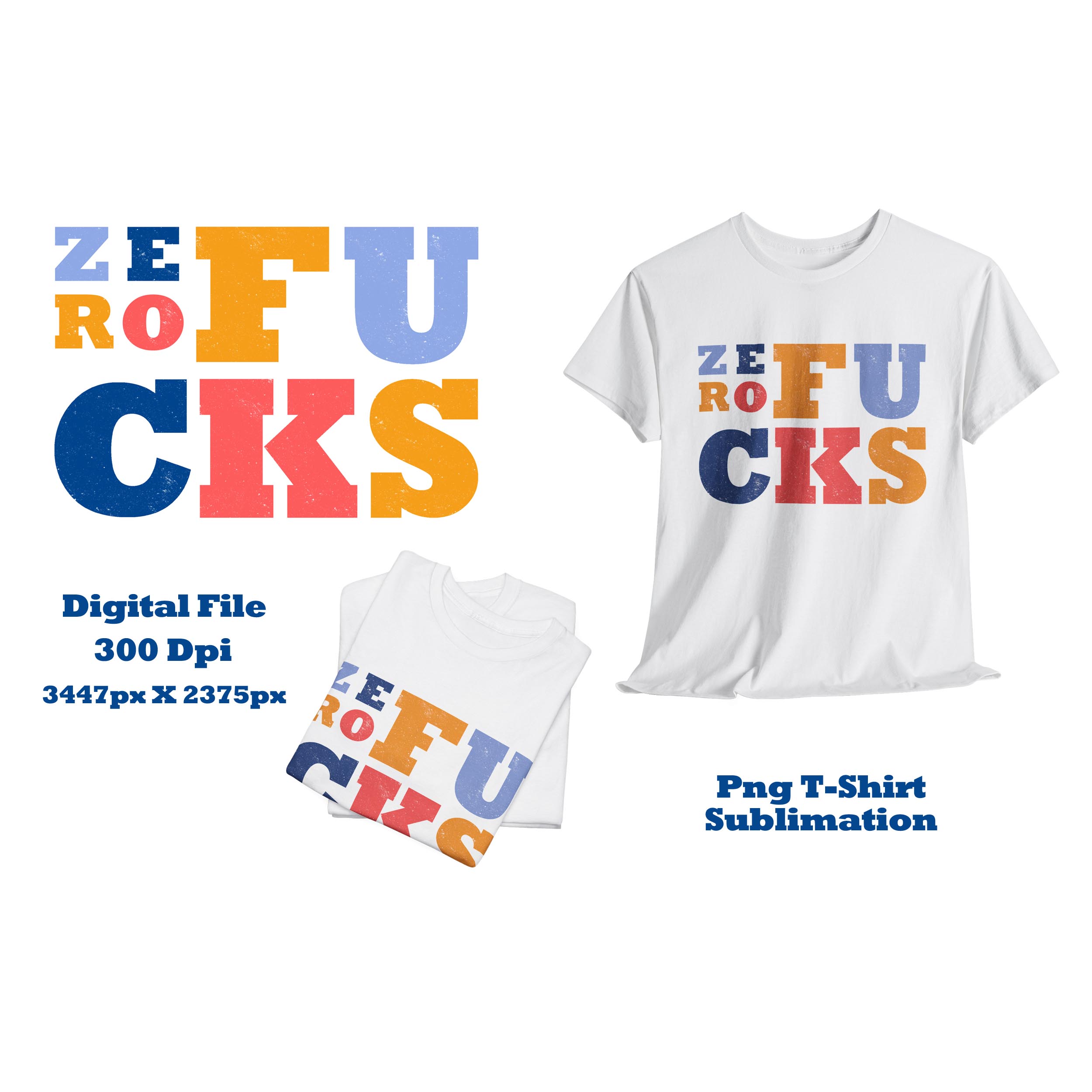 Colorful Retro Style - Zero Fucks Text Design cover image.