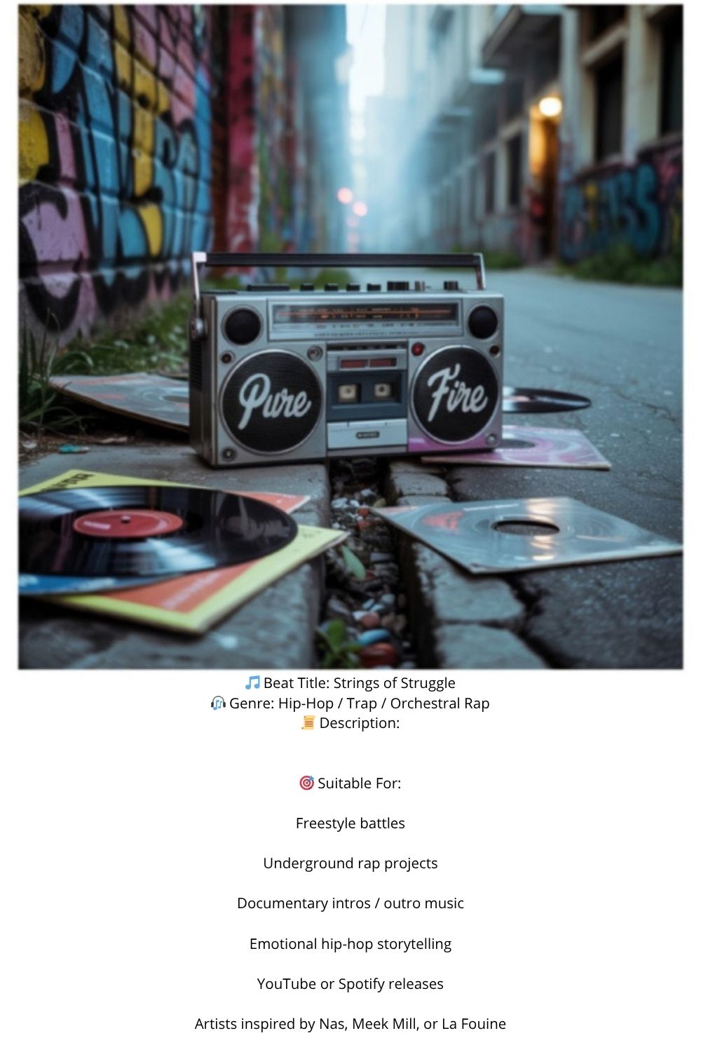beat title strings of struggle 🎧 genre hip hop trap orchestral rap 📜 description unleash raw emotion with strings of struggle — a 3 minute hard hitting orchestral rap beat blending classic 989