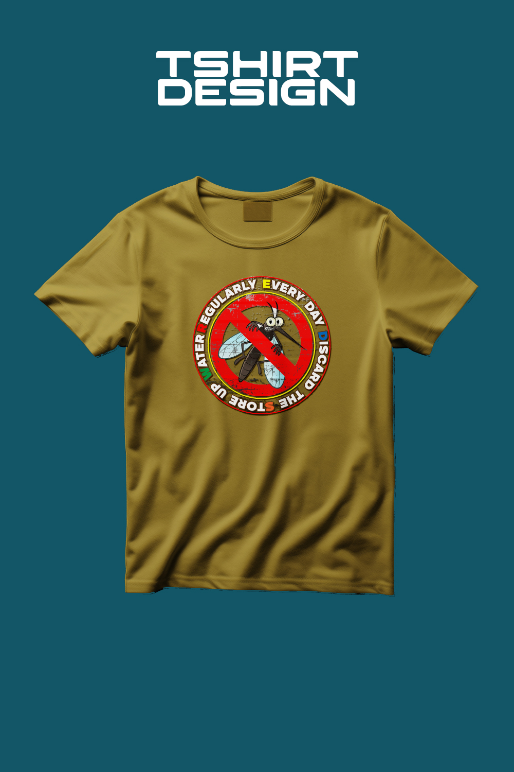 Dengue Awareness TShirt Design pinterest preview image.