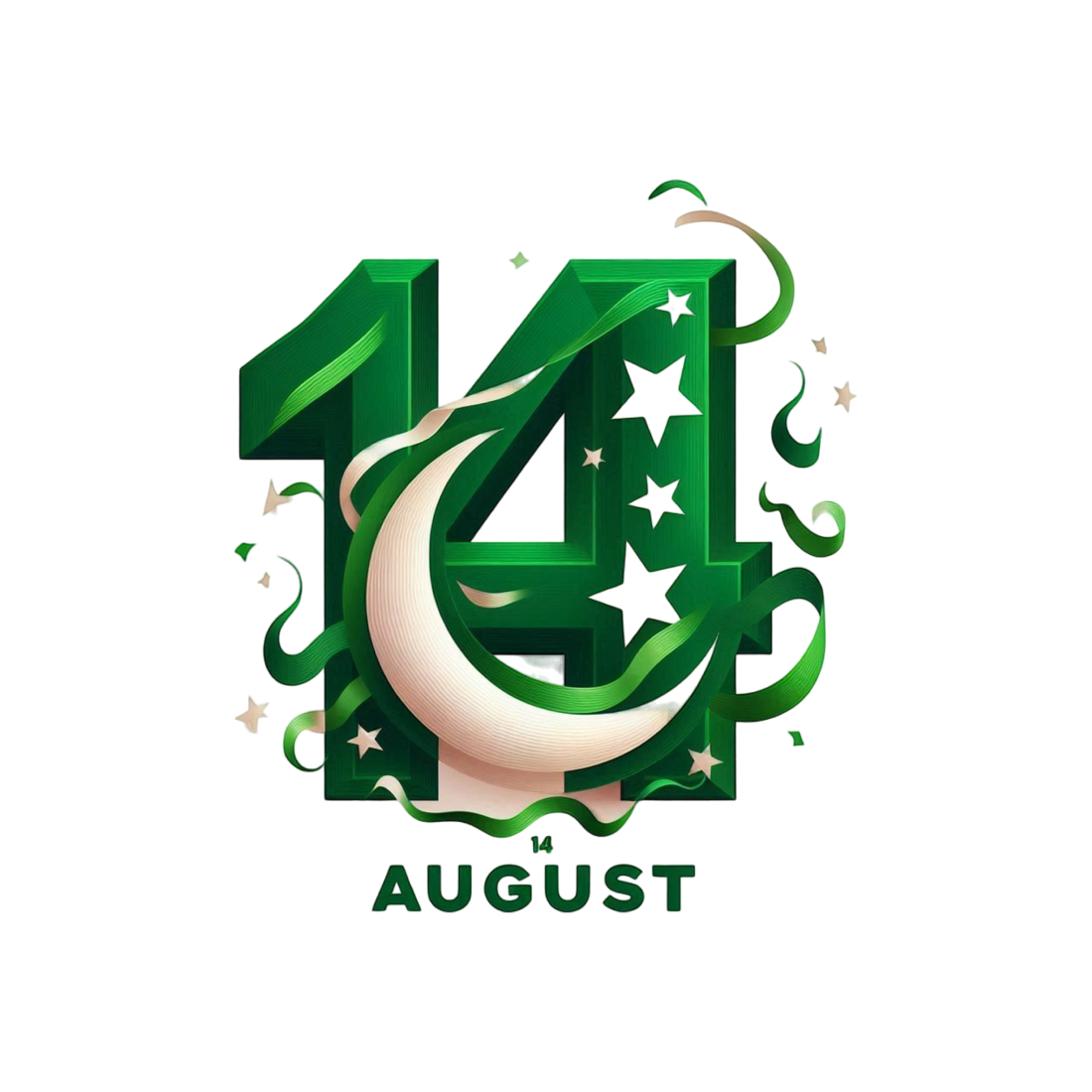 Pakistan Independence Day 14 August T Shirt Design preview image.