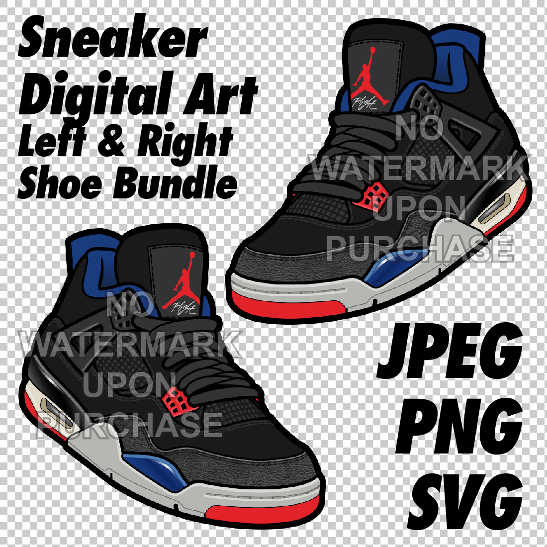 Air Jordan 4 Rare Air JPEG PNG SVG digital sneaker art cover image.