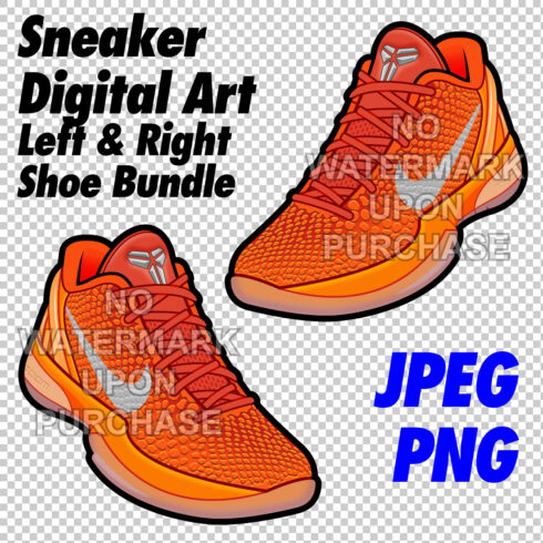 Kobe 6 Total Orange JPEG PNG digital sneaker art cover image.