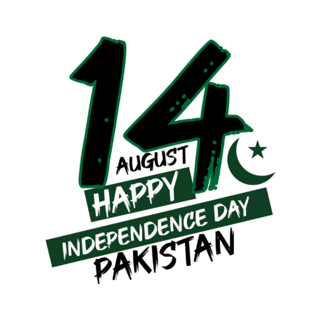 Pakistan Independence Day 14 August T Shirt Design preview image.