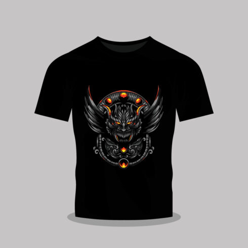 Creepy flying dragon illustration T-Shirt cover image.