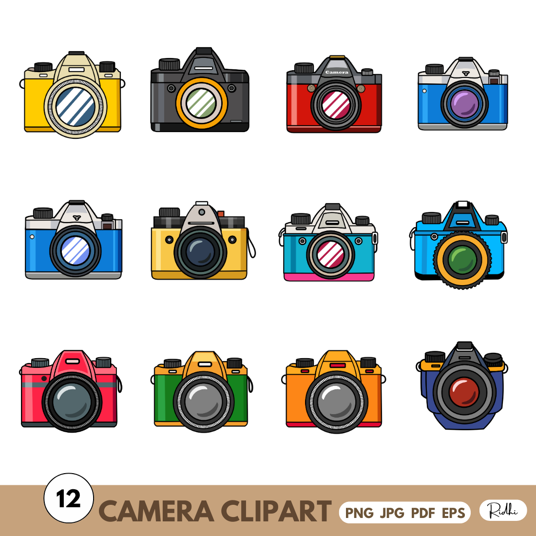 Retro Camera Clip Art cover image.