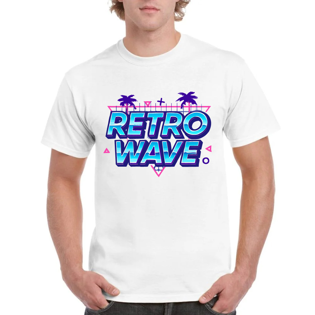 Retro Wave T-Shirt 80s Synthwave Neon Palm Design cover image.