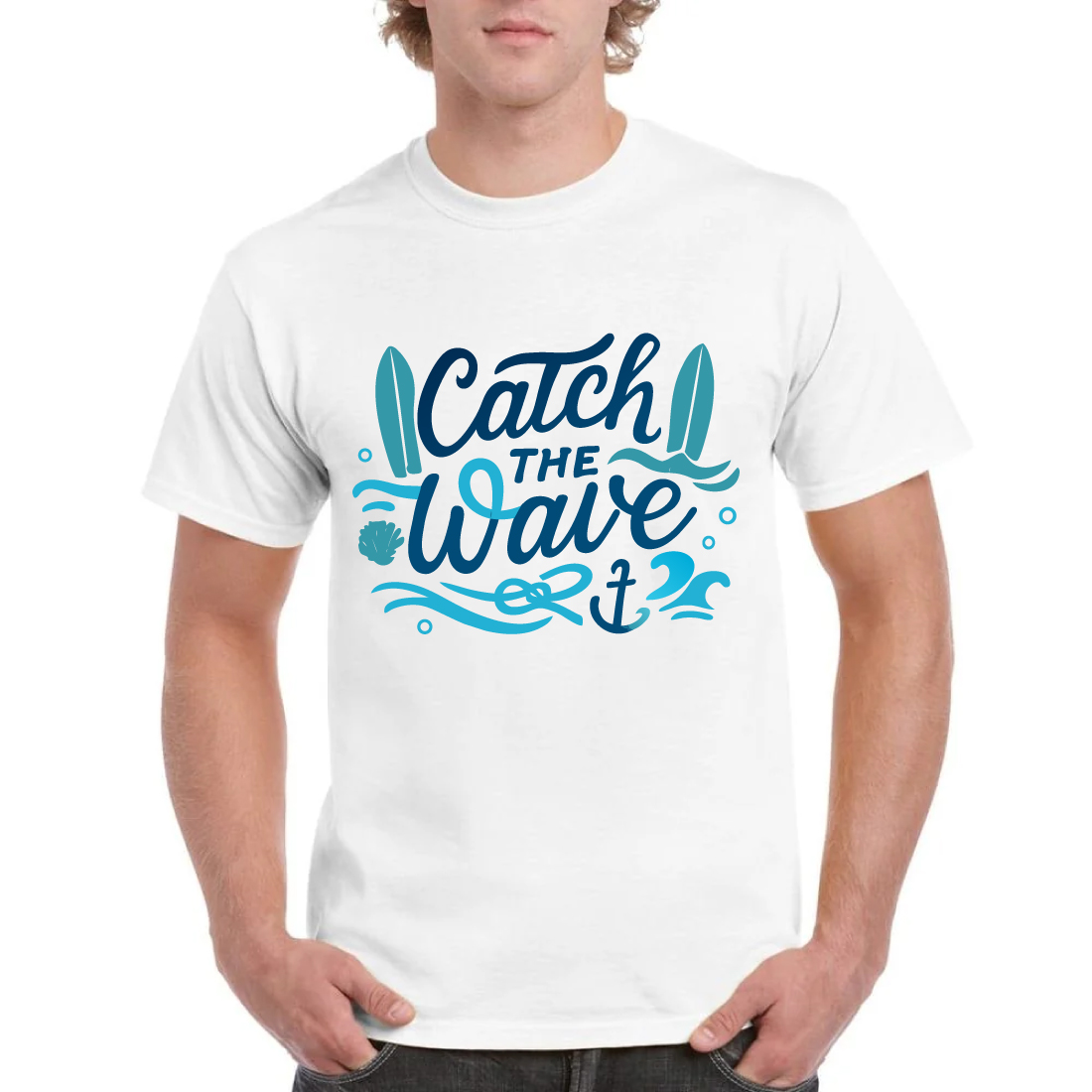 Catch The Wave Surfing Ocean Beach T-Shirt Surf cover image.