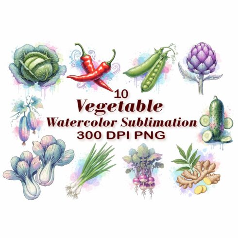 Vegetable Watercolor Sublimation Art cover image.