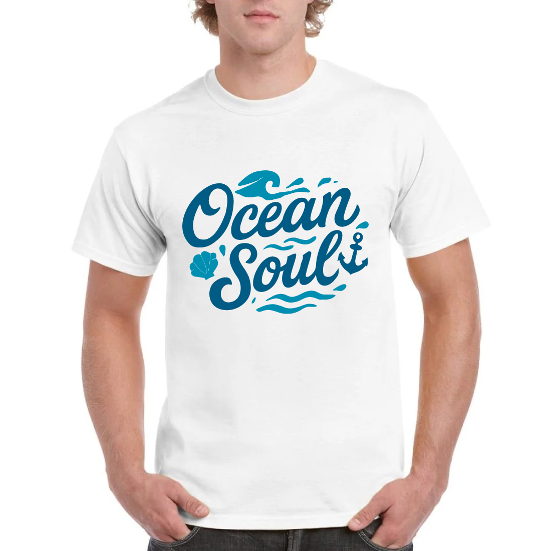 Ocean Soul T-Shirt Nautical Beach Wave Anchor Tee cover image.