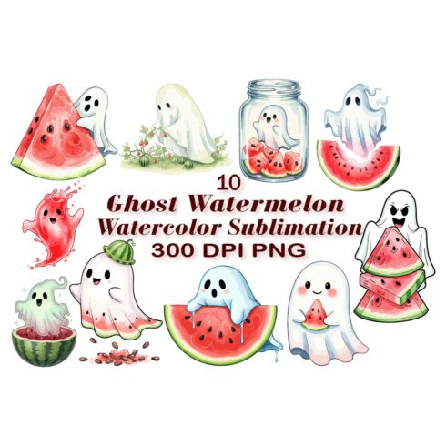 Ghost Watermelon Watercolor Sublimation cover image.