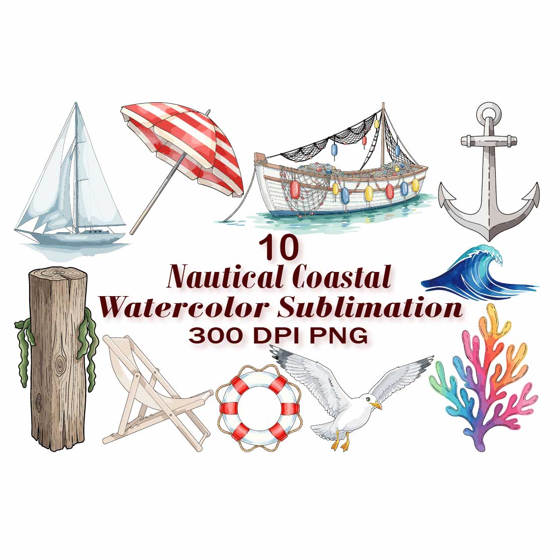 Beach Vacation Watercolor Sublimation cover image.