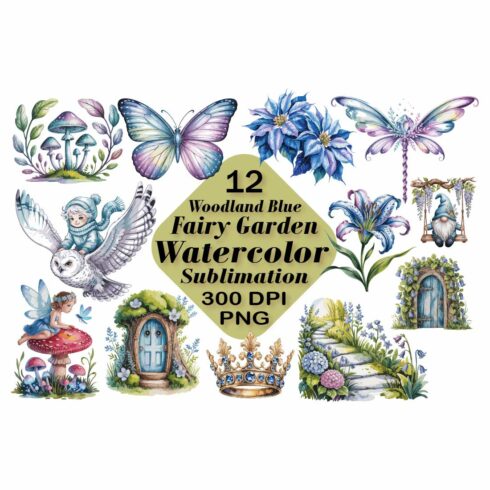 Woodland Fairy Garden Watercolor Sublimation cover image.