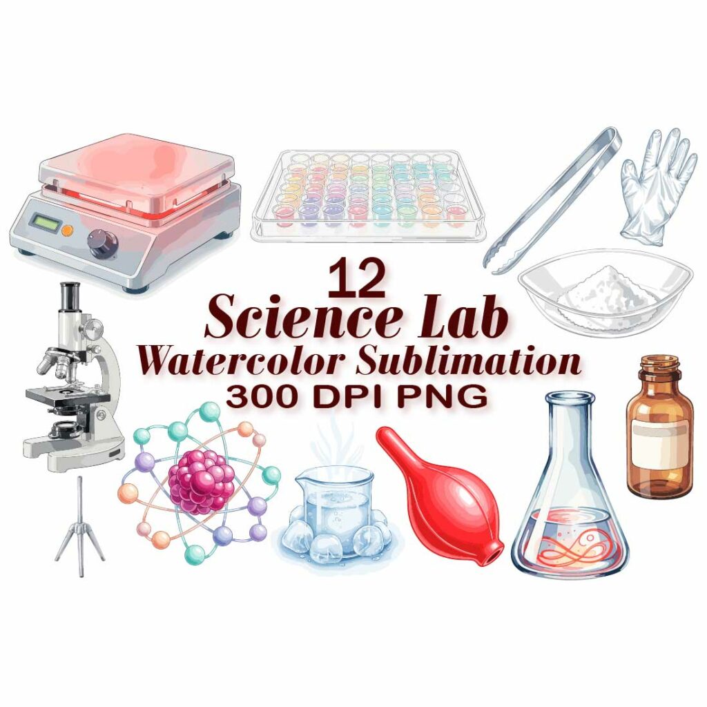 Science Lab Watercolor Designs - MasterBundles