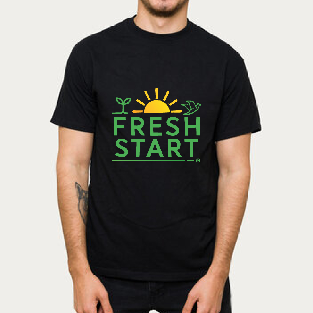 Fresh Start T-Shirt Nature Sun Plant Green Design cover image.