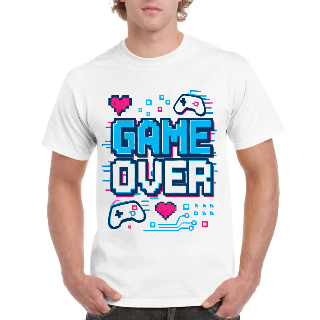 Game Over Retro Gaming T-Shirt Pixel Art Design cover image.