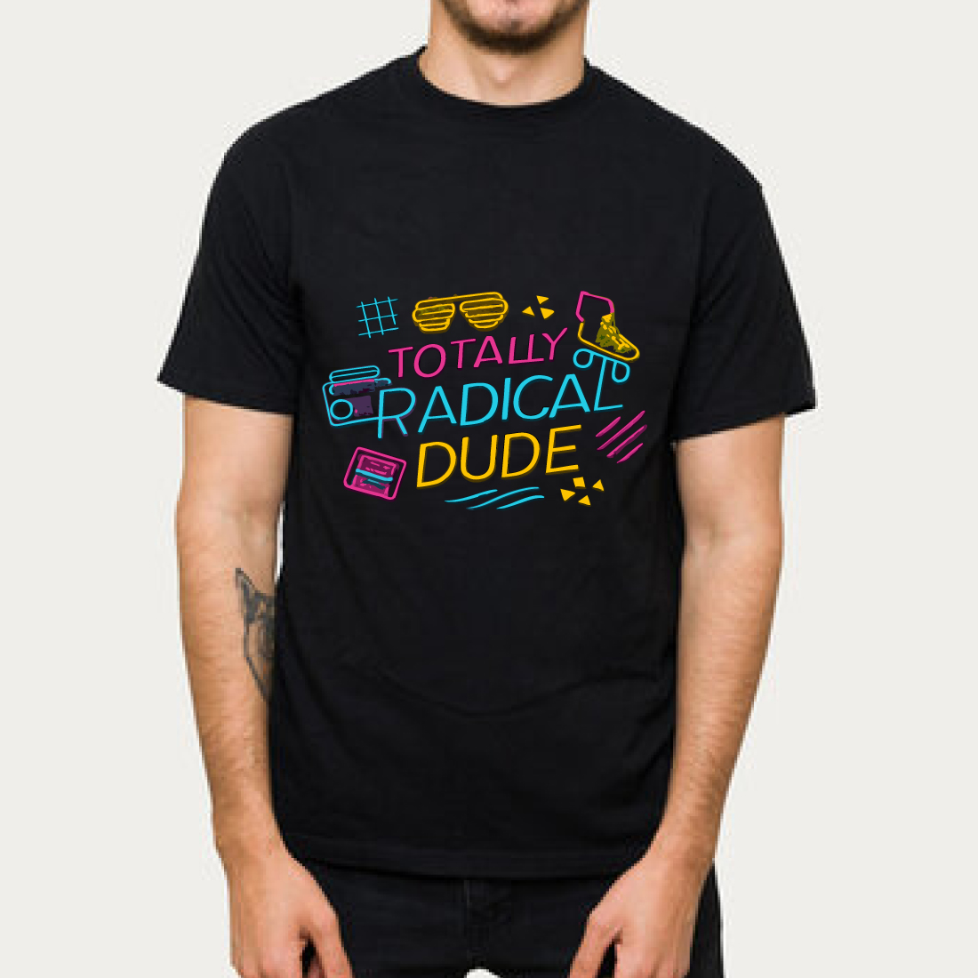 Totally Radical Dude 80s Retro Vintage T-Shirt cover image.