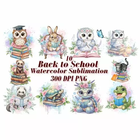 Reading Animals Watercolor Sublimation cover image.