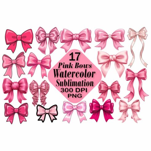Pink Bows Coquette PNG Sublimation cover image.