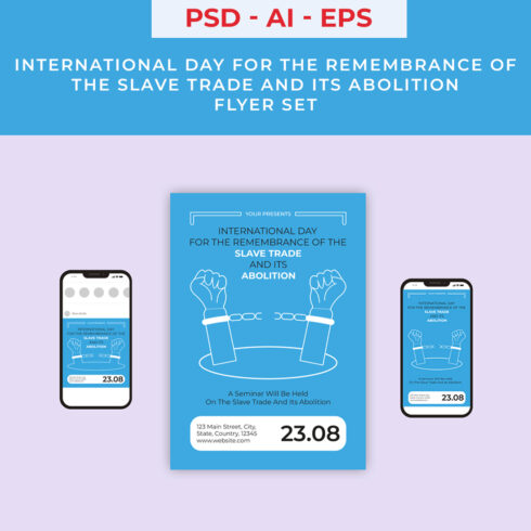 International Day for the Remembrance of the Slave Trade and its Abolition Flyer Set cover image.