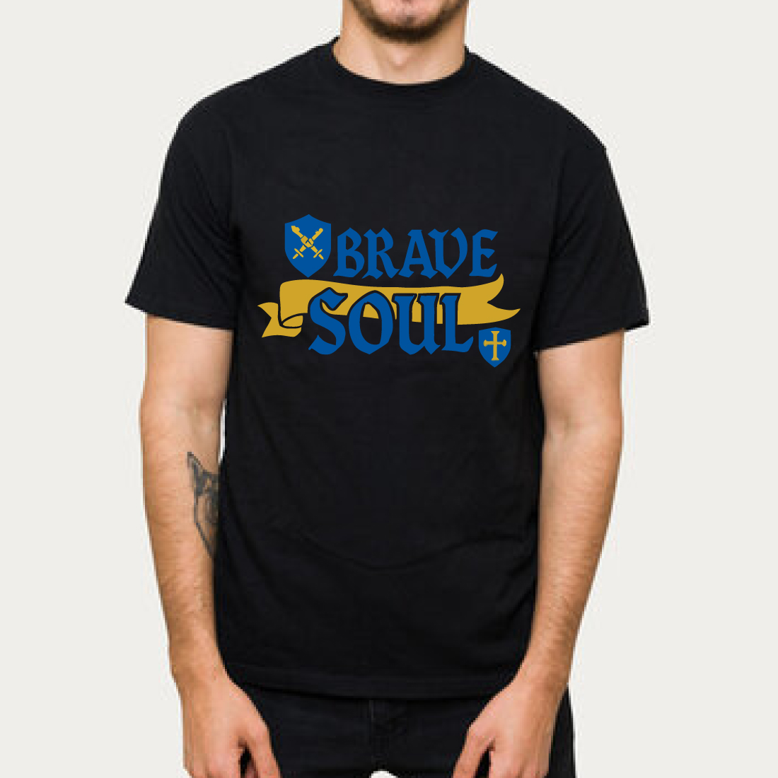 Brave Soul Medieval Fantasy T-Shirt Design cover image.