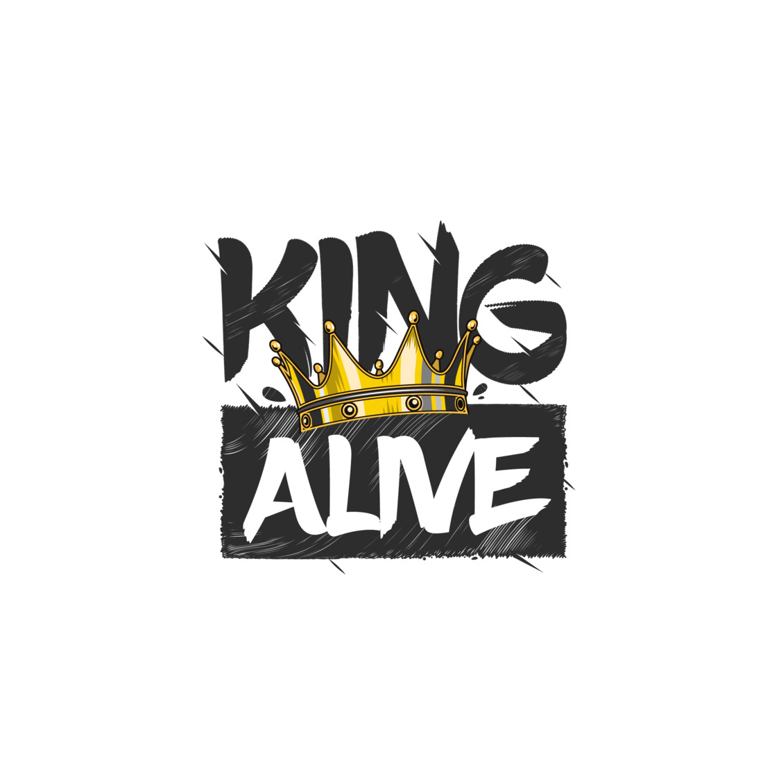 Trendy t shirt design artwork The King Crown T-shirt design preview image.
