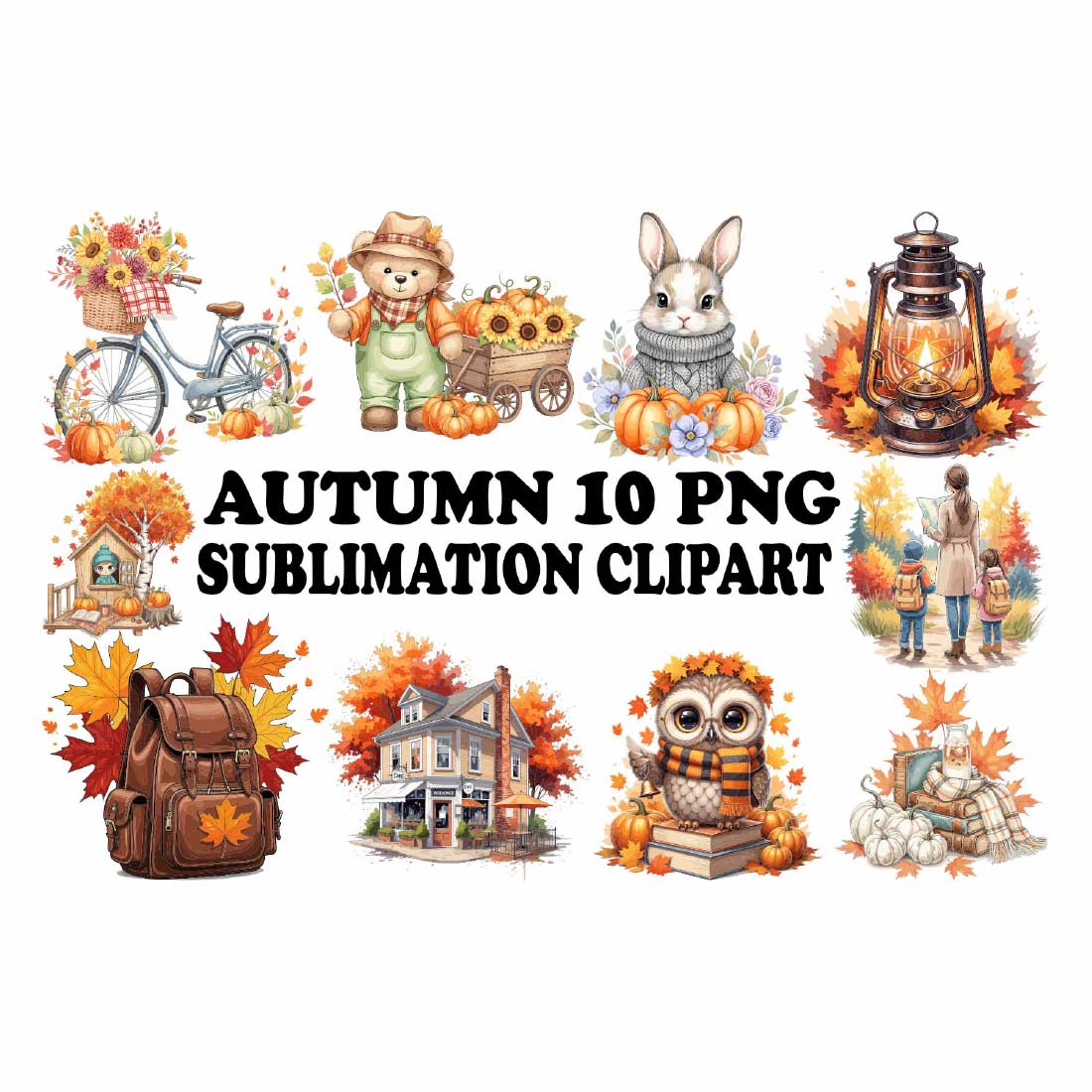Autumn PNG Sublimation Clipart cover image.