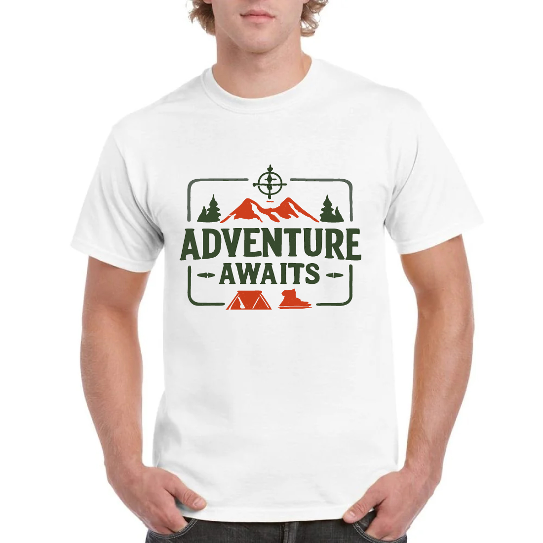 Adventure Awaits Outdoor Camping Hiking T-Shirt cover image.