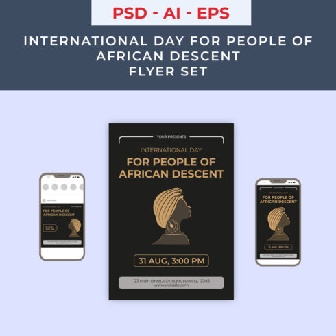 International Day for People of African Descent Flyer Set cover image.