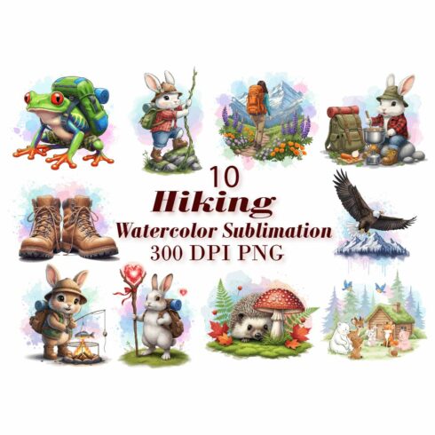 Woodland Hiking Watercolor Sublimation cover image.