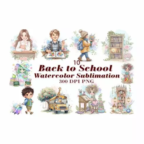 Creative School Watercolor Sublimation cover image.