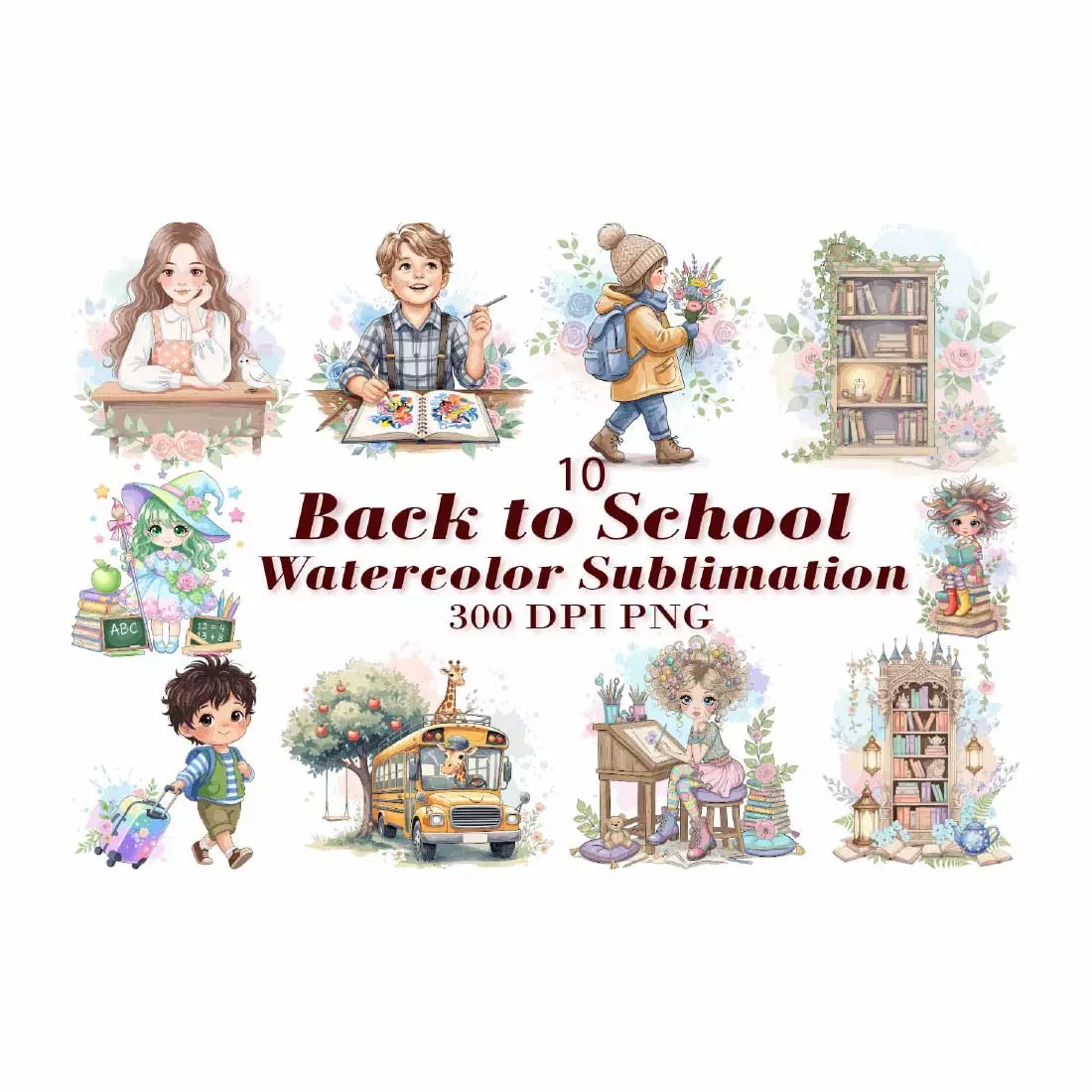 Creative School Watercolor Sublimation cover image.