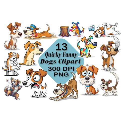 Funny Dog Clipart Sublimation PNG cover image.