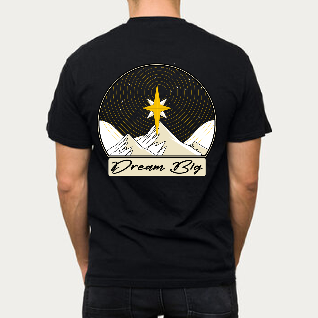 Dream Big Mountain Star T-Shirt - Inspirational Tee preview image.