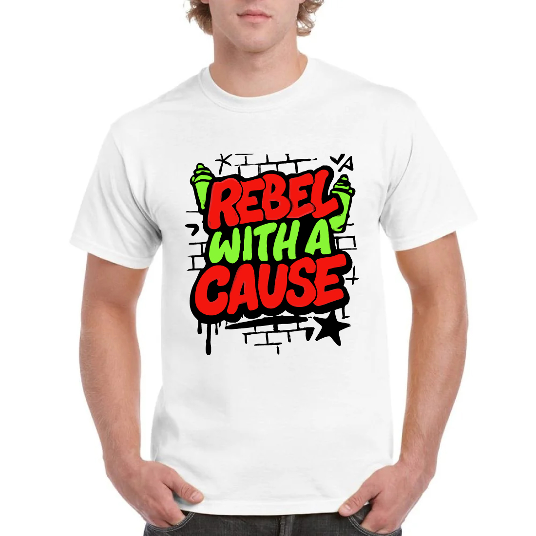 Rebel With A Cause Street Art Graffiti T-Shirt cover image.