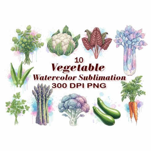 Vegetable Watercolor Sublimation Pack cover image.