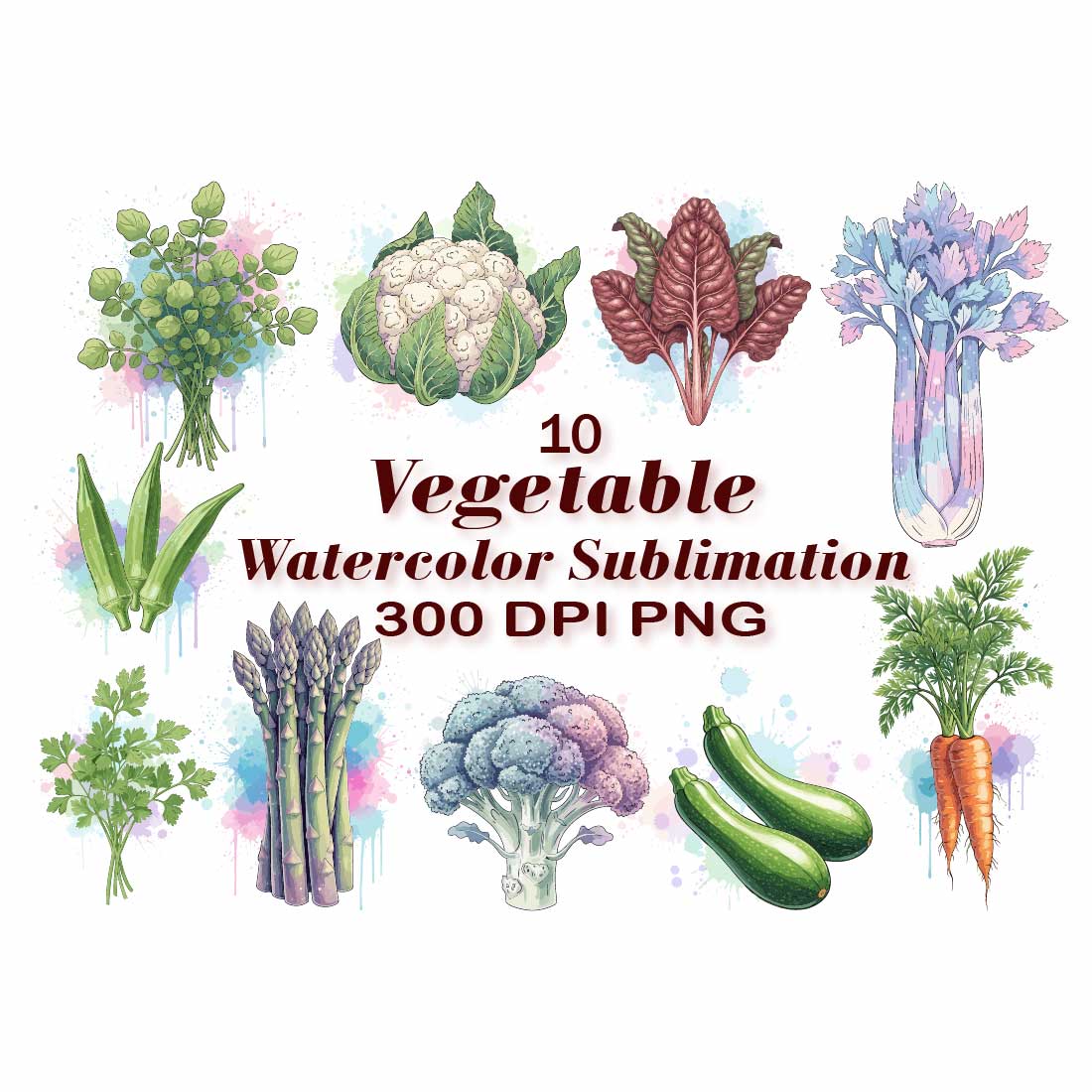 Vegetable Watercolor Sublimation Pack cover image.