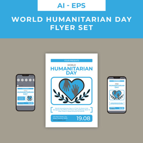 World Humanitarian Day Flyer Set cover image.