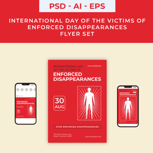 International Day of the Victims of Enforced Disappearances Flyer Set cover image.