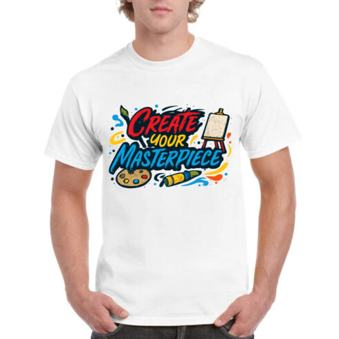 Create Your Masterpiece Art Paint Brush T-Shirt cover image.